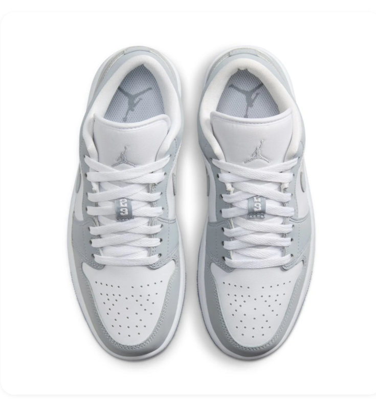 Air Jordan 1 Low 'Wolf Grey' White & Grey Sneakers