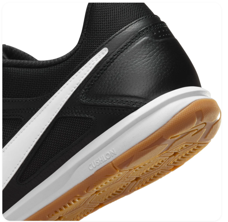 Nike Tiempo Legend 10 Academy IC 'Black & White' All-Black Leather, White Swoosh & Gum Flat Indoor Court Football Soccer Shoes