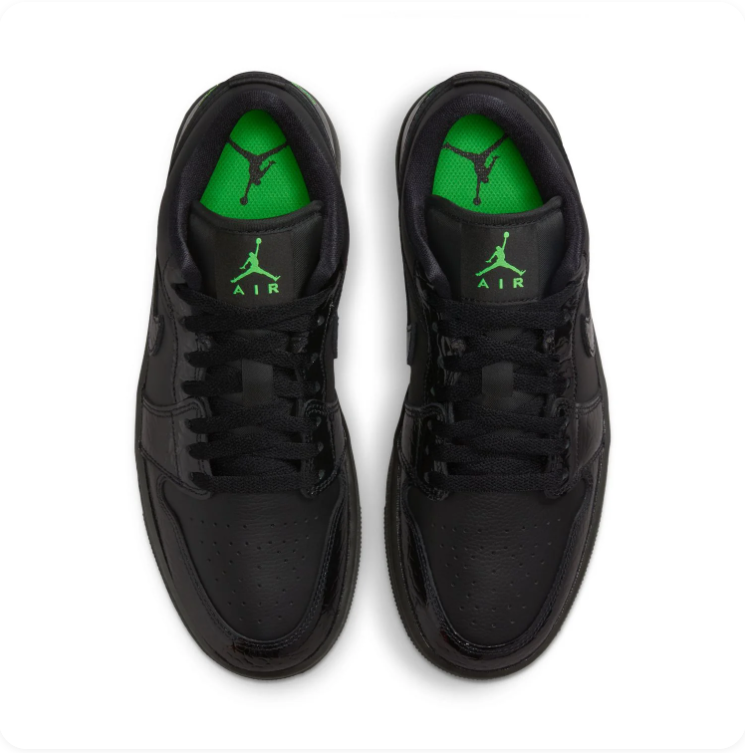 Air Jordan 1 Low 'Black Green' All Black Sneakers