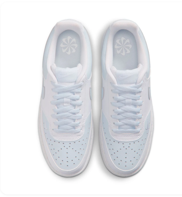 Nike Court Vision Low 'Triple White' All-White Tonal Leather Minimalist Basketball Sneakers