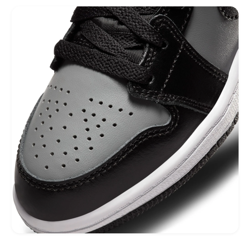 Air Jordan 1 Mid 'Shadow' Black Grey & Red Sneakers