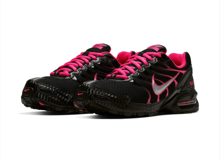 Nike Air Max Torch 4 'Black & Hyper Pink' Women's Running Sneakers with Silver Swoosh & Visible Air Unit