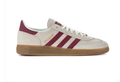 Adidas Handball Spezial 'Cream White & Collegiate Burgundy' Cream Suede Upper, Burgundy 3-Stripes & Heel Collar, White Round Laces, Gold SPEZIAL Lettering & Gum Rubber Outsole Vintage Autumn Heritage Handball Lifestyle Sneakers