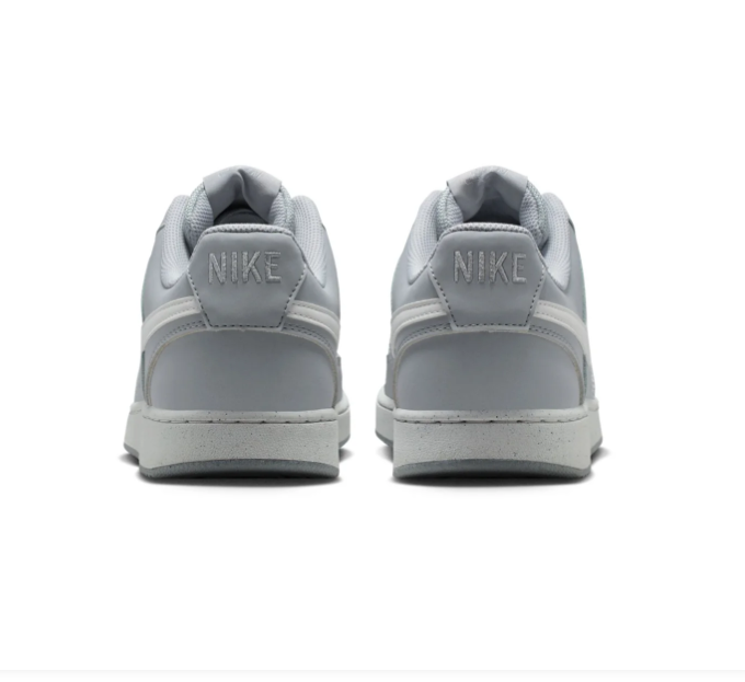 Nike Court Vision Low 'Wolf Grey' Tonal Grey Leather Minimalist Basketball Sneakers
