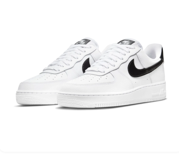 Nike Air Force 1 Low '07 'White & Black' White Leather Black Swoosh Classic Sneakers