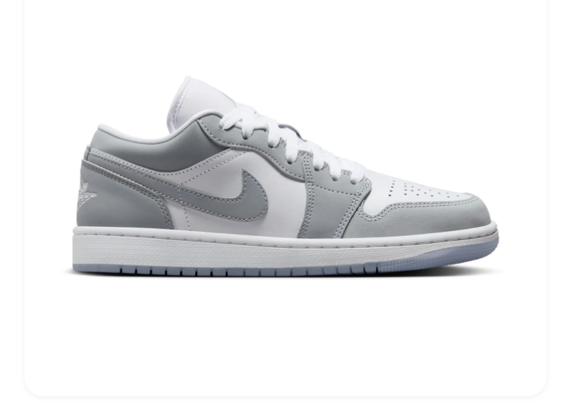 Air Jordan 1 Low 'Wolf Grey' White & Grey Sneakers