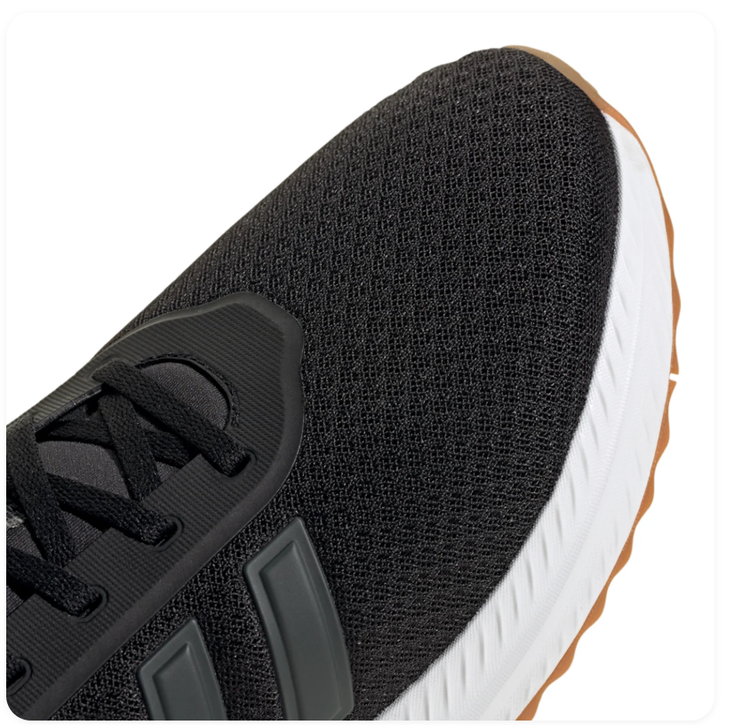 Adidas X_PLRPATH 'Core Black & Carbon' Black Mesh & Suede Upper, Tonal Carbon Grey 3-Stripes, Grey Collar Lining, Black Round Laces, Chunky White EVA Midsole & Gum Rubber Outsole Modern Athleisure Running-Inspired Lifestyle Sneakers