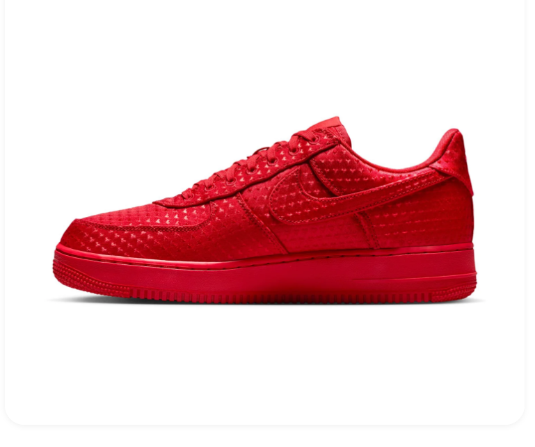 Nike Air Force 1 Low '07 'Triple Red' All-Red Perforated Suede Tonal University Red Bold Statement AF1 Sneakers