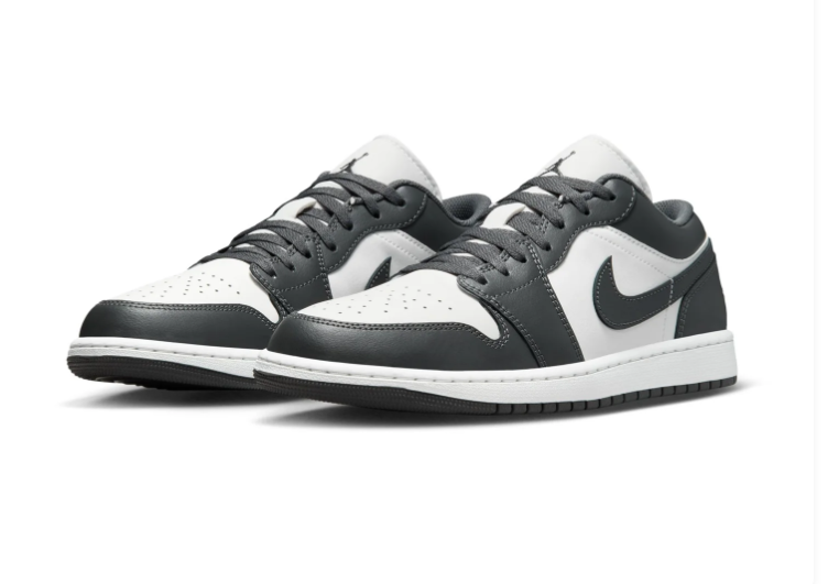 Air Jordan 1 Low 'Shadow Grey' Dark Grey & White Sneakers