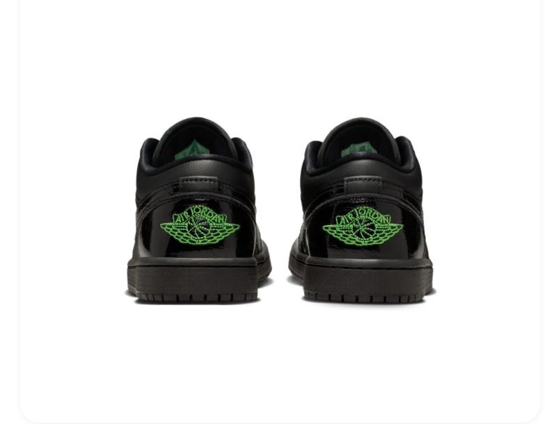 Air Jordan 1 Low 'Black Green' All Black Sneakers