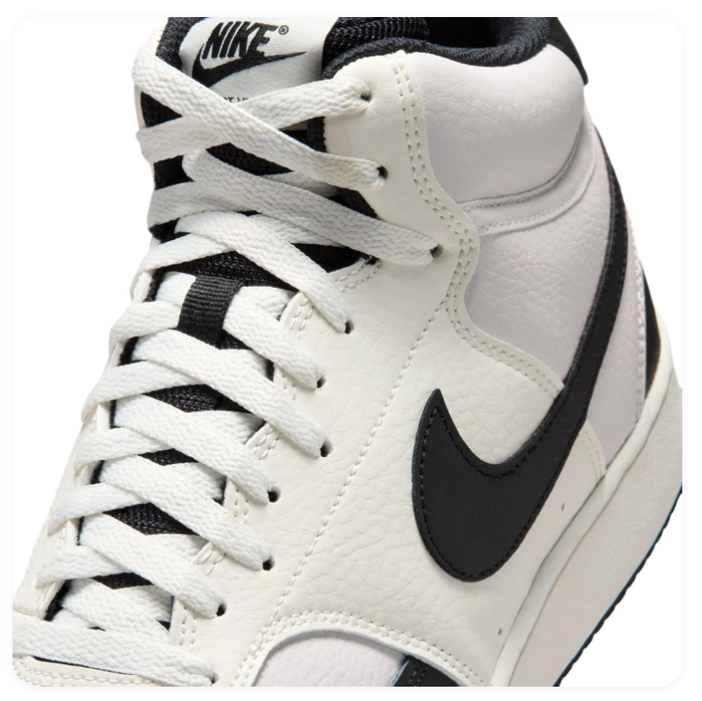 Nike Terminator Low 'Summit White & Black' Panda Two-Tone Leather, Bold Black Swoosh & Retro NIKE® Branding Classic Court Sneakers