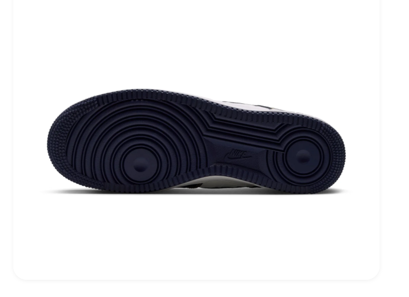 Nike Air Force 1 Low '07 'Midnight Navy & White' Navy Croc-Embossed Leather, White Panel, Gold Contrast Stitching, Navy Swoosh & Navy Outsole Premium Collegiate Sneakers