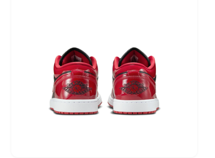 Air Jordan 1 Low 'Patent Bred' Black Red Sneakers