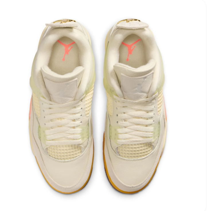 Air Jordan 4 Retro 'Shimmer' Sail Cream & Melon Orange Sneakers (WMNS)