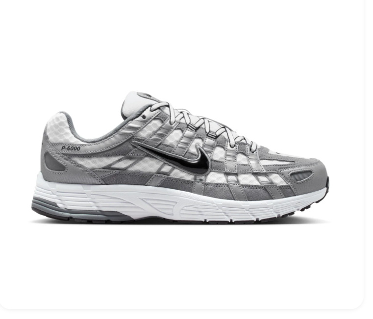 Nike P-6000 'Cool Grey' White & Grey Retro Running Sneakers