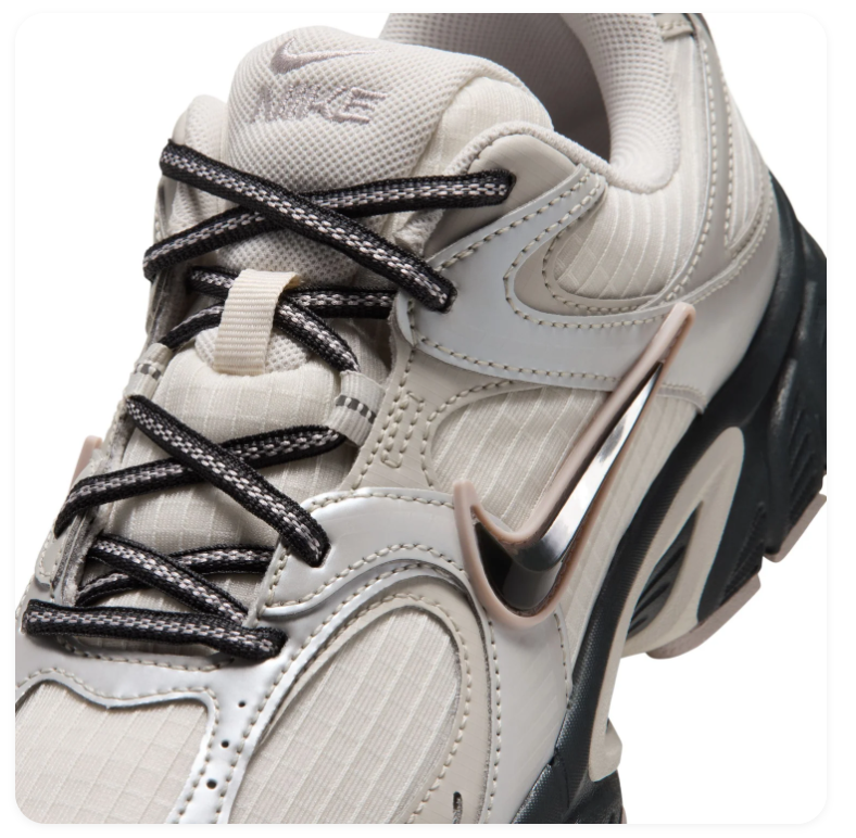 Nike Air Max Muse 'Phantom & Metallic Silver' Mesh Leather, Metallic Silver Overlays, Dark Smoke Grey Swoosh & Chunky Outsole Premium Lifestyle Running Sneakers