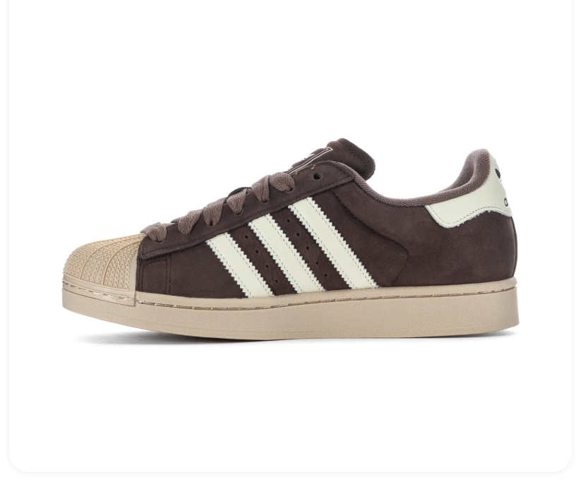 Adidas Superstar 'Dark Brown & Cream White' Dark Brown Suede, Cream White 3-Stripes, Gold Shell Toe, Trefoil Heel Tab & Sand Midsole Earthy Retro Lifestyle Sneakers