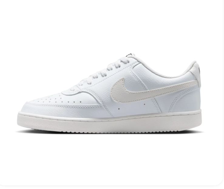 Nike Court Vision Low 'White & Floral' All-White Leather, Red & Black Flower Embroidery, White Swoosh & Clean Outsole Romantic Women's Court Sneakers