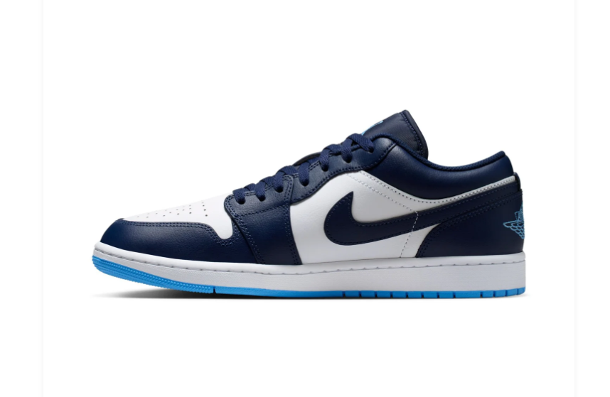 Air Jordan 1 Low 'Midnight Navy' Dark Blue & White Sneakers