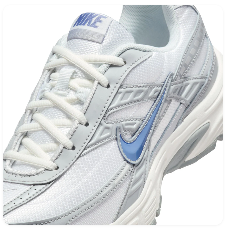 Nike Initiator 'White, Silver & Blue' White Mesh & Silver Reflective Y2K Retro Running Sneakers