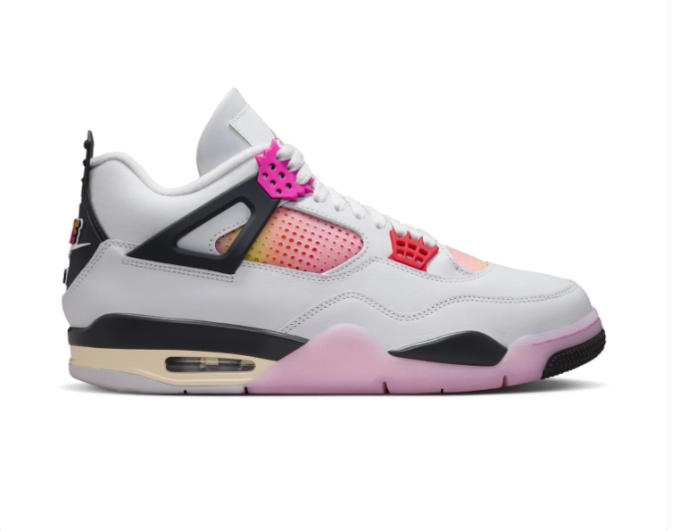 Air Jordan 4 Retro SE 'Pink Blast' White Pink & Fuchsia Sneakers