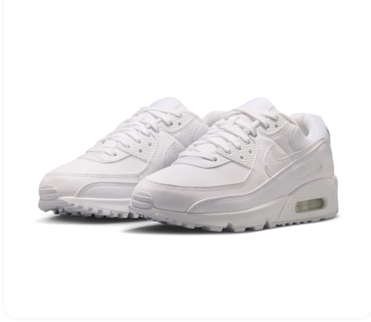 Nike Air Max 90 'Triple White' All-White Classic Air Cushion Sneakers