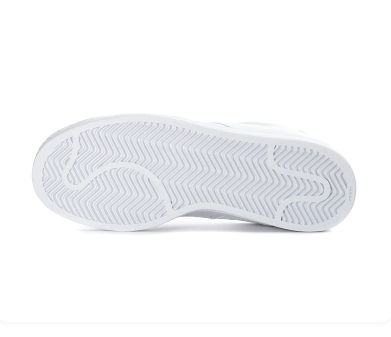 Adidas Superstar 'Triple White' All-White Leather Upper, Tonal White 3-Stripes, White Shell Toe, White Flat Laces, White Cupsole Midsole & White Rubber Outsole Purist Tonal All-White Retro Basketball Lifestyle Sneakers