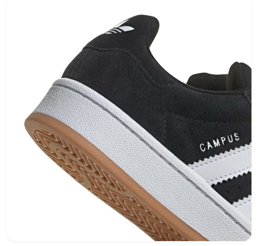 Adidas Campus 00s 'Black & White' All-Black Suede, White 3-Stripes, Trefoil Heel Patch & Gum Outsole Retro Y2K Collegiate Lifestyle Sneakers