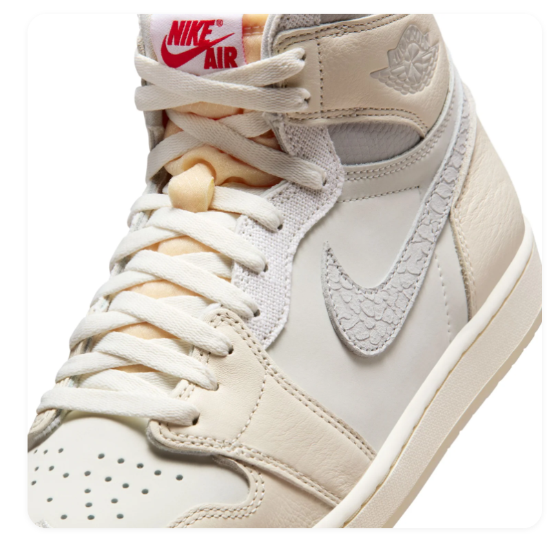 Air Jordan 1 Retro High OG 'Sail' Cream White & Grey Sneakers