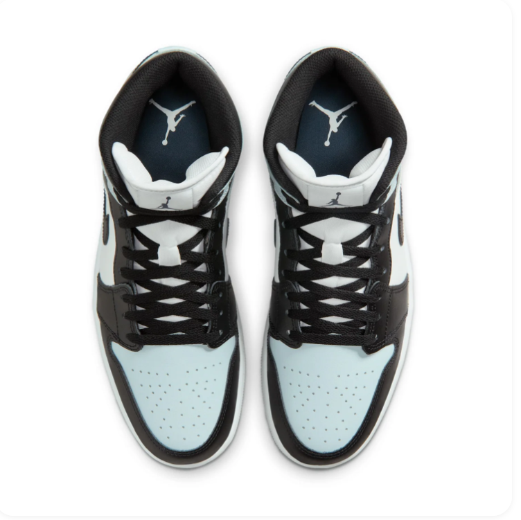 Air Jordan 1 Mid 'Barely Green' Ice Blue & Black Sneakers