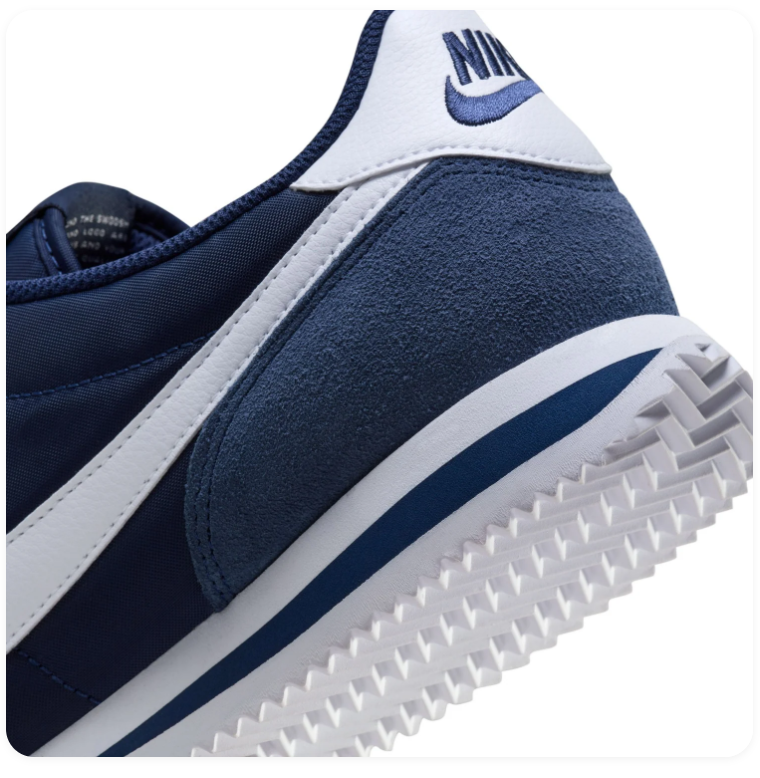 Nike Cortez 'Midnight Navy' Navy Nylon & White Swoosh Retro Classic Sneakers