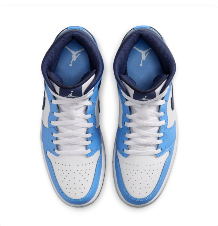 Air Jordan 1 Mid 'UNC' University Blue Sneakers