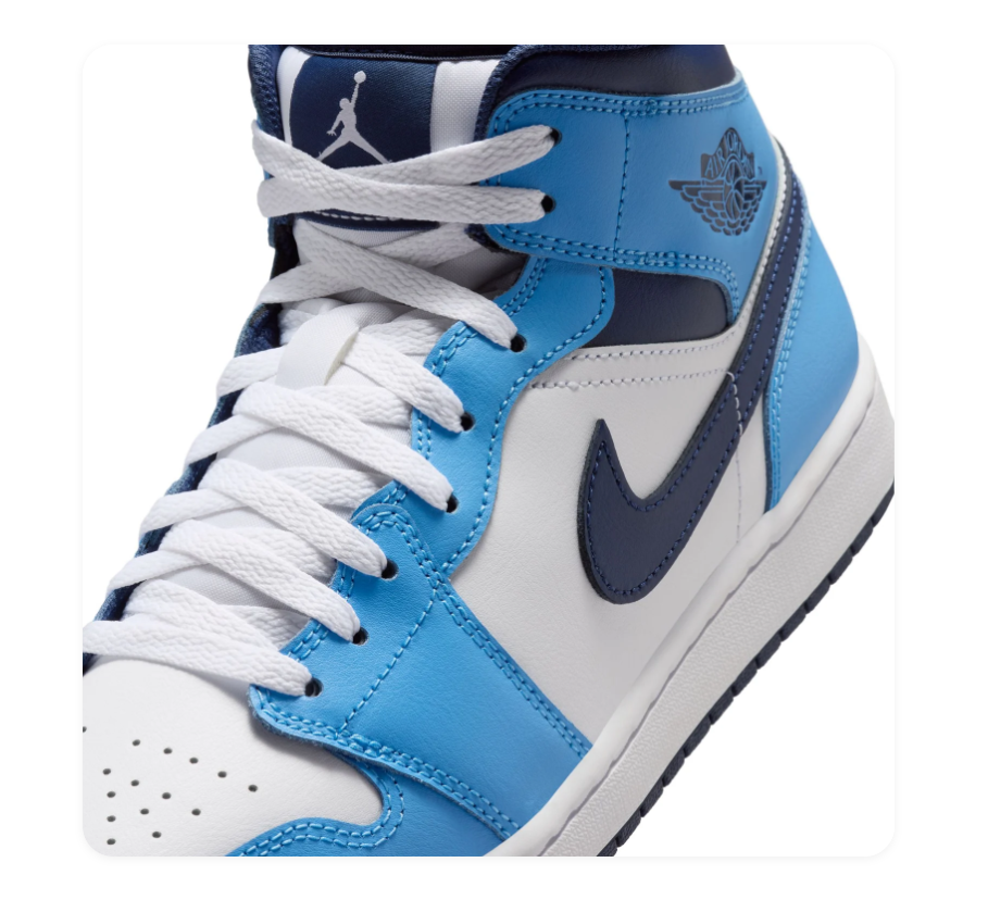 Air Jordan 1 Mid 'UNC' University Blue Sneakers