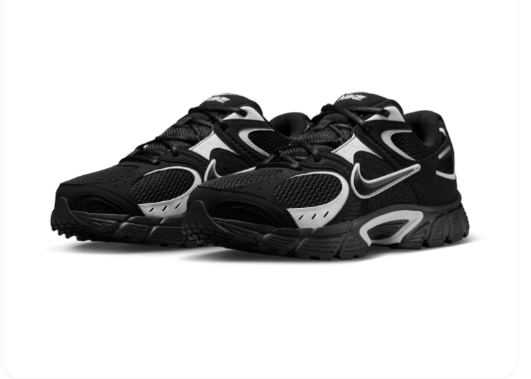 Nike Air Max Muse 'Black & White' All-Black Mesh, White Metallic Silver Swoosh & Chunky Outsole Bold Lifestyle Running Sneakers