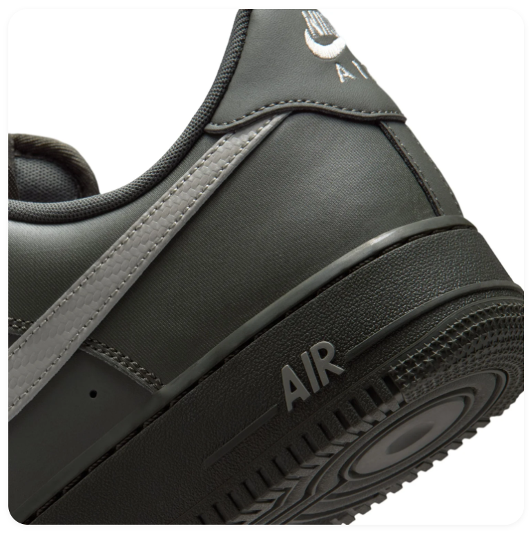 Nike Air Force 1 Low '07 'Cargo Khaki & Reflect Silver' Olive Green Leather & Reflective Silver Swoosh Military AF1 Sneakers