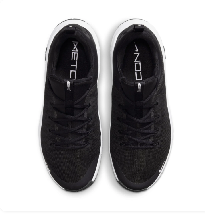 Nike Free Metcon 6 'Black & White' All-Black Mesh, White Swoosh & Bold N-Logo Training Shoe with Stable Lifting Platform