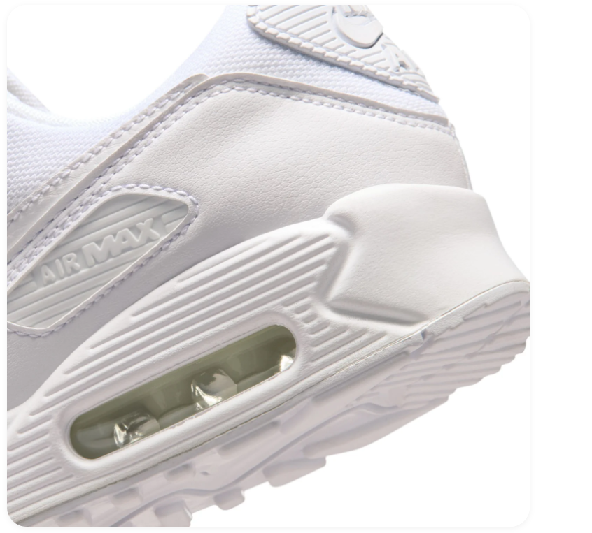 Nike Air Max 90 'Triple White' All-White Classic Air Cushion Sneakers