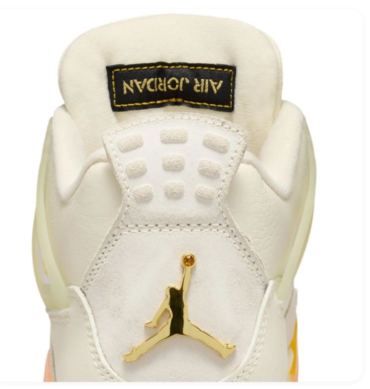 Air Jordan 4 Retro 'Shimmer' Sail Cream & Melon Orange Sneakers (WMNS)