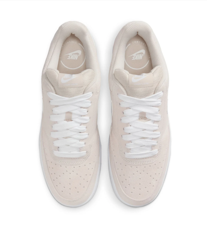 Nike Air Force 1 Low '07 'Pearl White & Gum' All-Over Perforated Suede Tonal White Swoosh & Gum Outsole Premium AF1 Sneakers