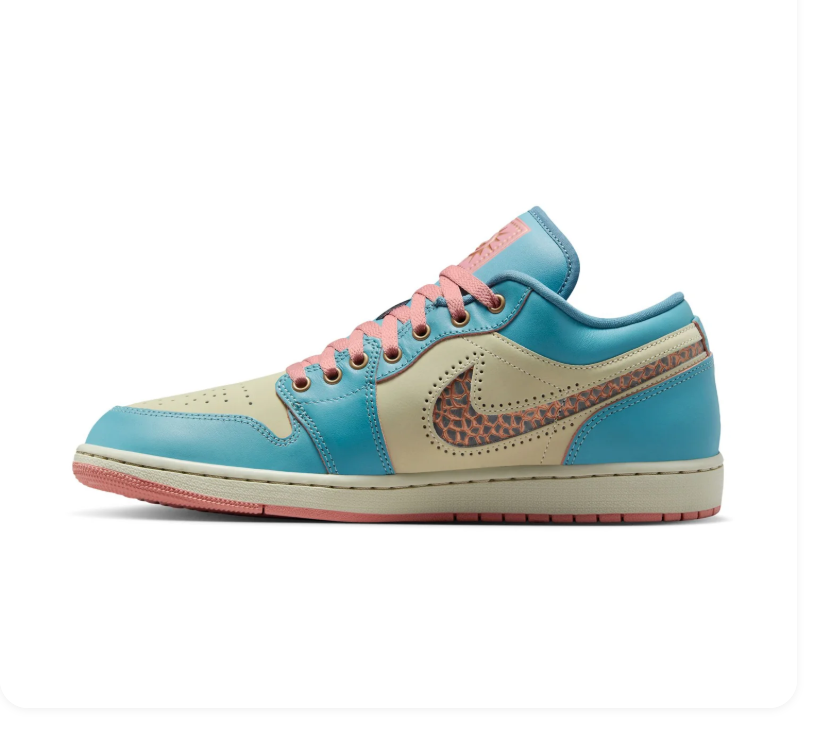 Air Jordan 1 Low SE 'Celestial' Cerulean Blue, Cream & Pink Bloom Sneakers (WMNS)