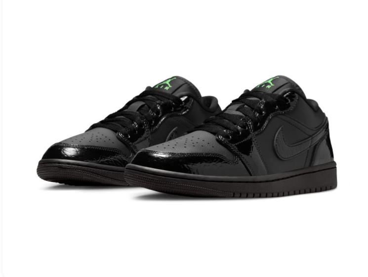 Air Jordan 1 Low 'Black Green' All Black Sneakers