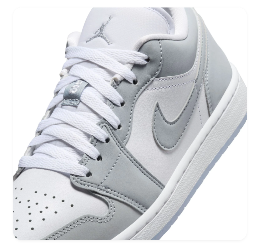 Air Jordan 1 Low 'Wolf Grey' White & Grey Sneakers