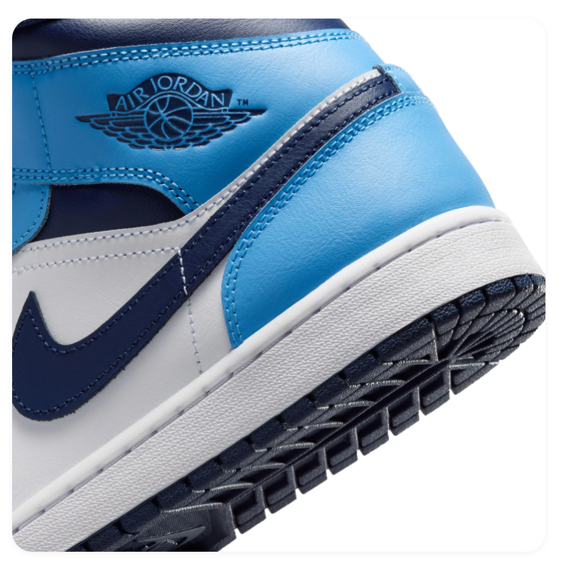 Air Jordan 1 Mid 'UNC' University Blue Sneakers