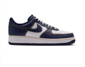 Nike Air Force 1 Low '07 'Midnight Navy & White' Navy Croc-Embossed Leather, White Panel, Gold Contrast Stitching, Navy Swoosh & Navy Outsole Premium Collegiate Sneakers