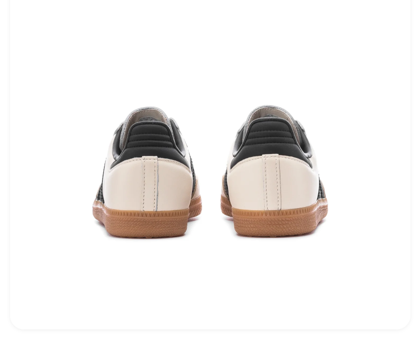 Adidas Samba OG 'Black & Cream White' Core Black Suede, Cream White Leather 3-Stripes & Side Panels, Gold SAMBA Embroidery, Trefoil Tongue Label & Gum Outsole Iconic Retro Football Lifestyle Sneakers