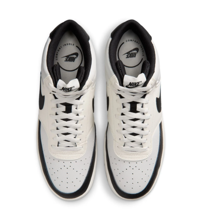 Nike Terminator Low 'Summit White & Black' Panda Two-Tone Leather, Bold Black Swoosh & Retro NIKE® Branding Classic Court Sneakers
