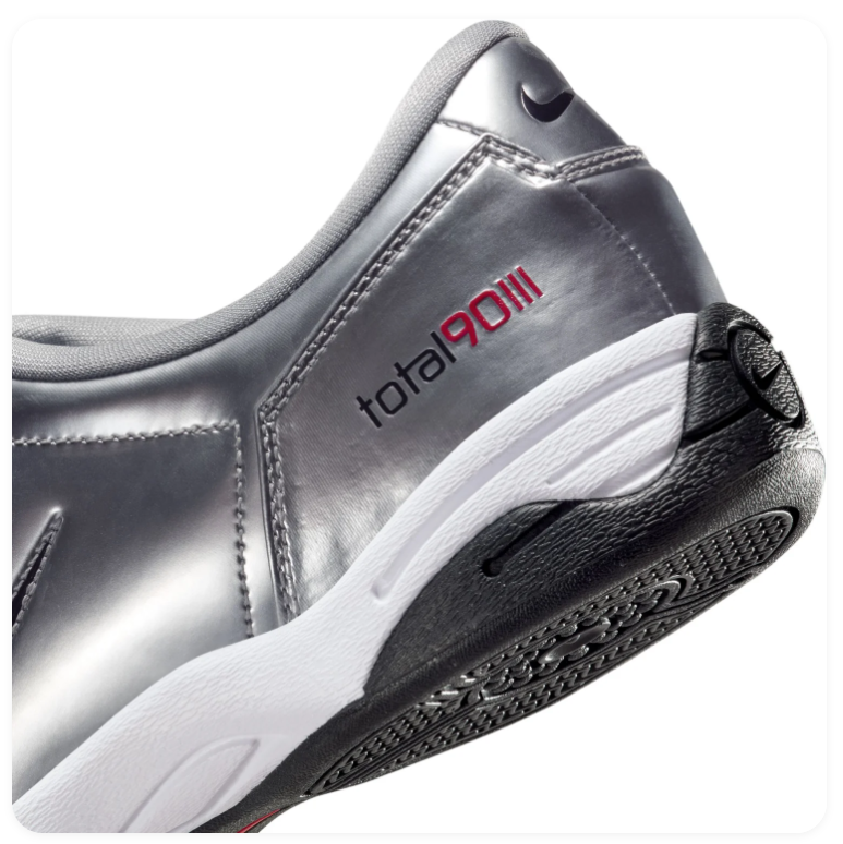 Nike Total 90 III IC 'Metallic Silver' Silver & Red Football-Inspired Lifestyle Sneakers