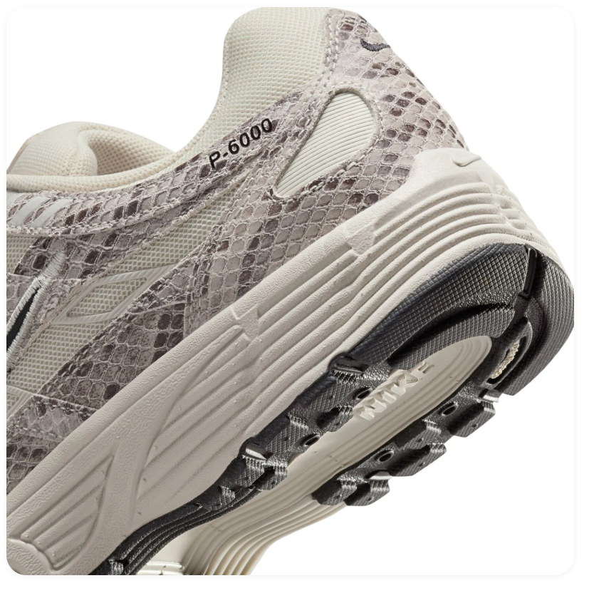 Nike P-6000 'Snake Print' Phantom Cream & Black Retro Running Sneakers