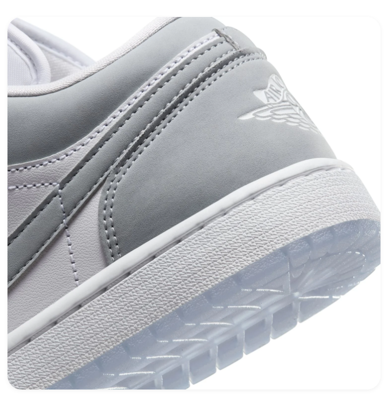 Air Jordan 1 Low 'Wolf Grey' White & Grey Sneakers