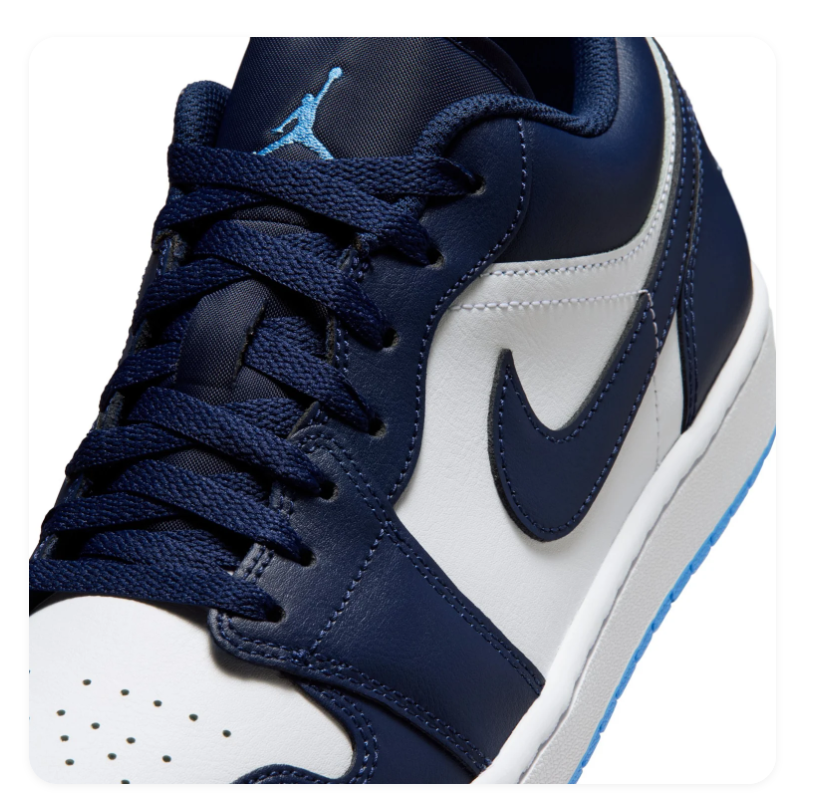 Air Jordan 1 Low 'Midnight Navy' Dark Blue & White Sneakers